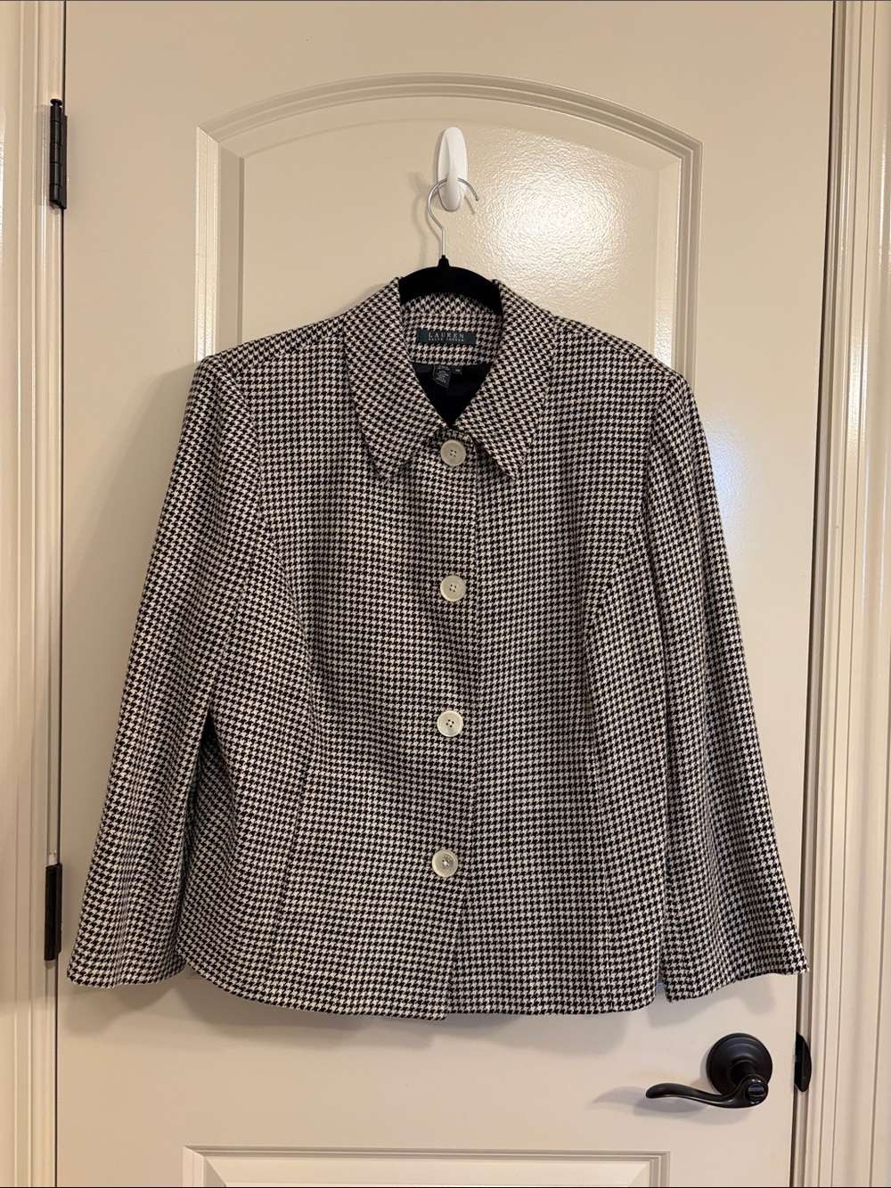 Vintage Lauren Ralph Lauren Houndstooth Button-Front Blazer Jacket